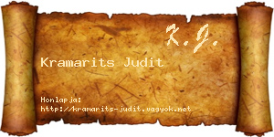 Kramarits Judit névjegykártya